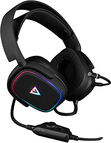 Modecom Volcano MC-899 Prometheus 7.1 Raumklang Gaming-Headset | Kabelgebundene Over-Ear-Kopfhörer mit Mikrofon für PC und Laptop | Bequeme Ohrpolster für Spieler und Streaming