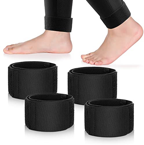 2 Paar Fußball Schienbeinschonerhalter Stutzenhalter mit Verstellbarem Verschluss zum Tragen Über Socken Teenager Kinder Erwachsene Herren (Schwarz)