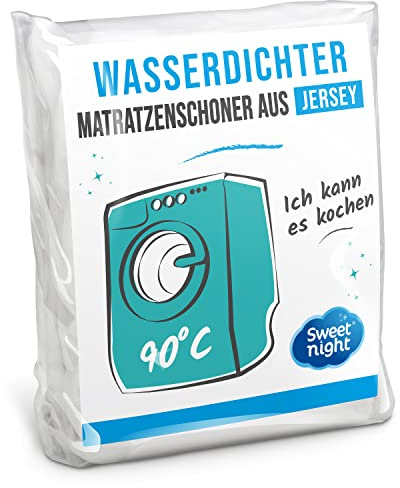 Sweetnight - Matratzenschoner 135x200 cm | Wasserdichte und mikroatmungsaktive Matratzenauflage | Sanft und leise | Waschbar bei 90°C, White