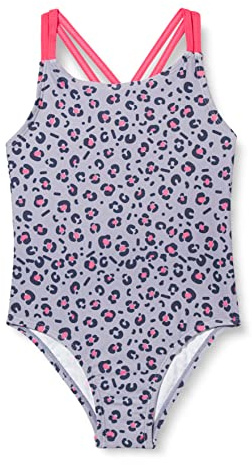 Playshoes Mädchen Uv-schutz Badeanzug Schwimmanzug Badebekleidung, Grau Leo, 122-128 EU