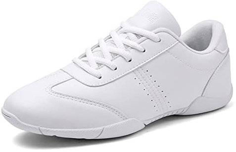 Damen Cheerleading Schuhe Mädchen Atmungsaktiv Tanzschuhe Leichtgewicht Cheer Schuhe Weiß Training Schuhe Fitness Gymnastik Yoga Weiß 38