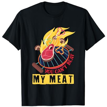 You Can't Beat My Meat Retro-BBQ Pit Reverse-Flow-Smoker T-Shirt