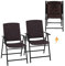 MFSTUDIO Gartenstühle klappbar 2er Set Kunstrattan Balkonstühle Wetterbeständig Einfache Montage Outdoor Korbstühle Bistro Terrasse Balkon Esszimmerstühle Set