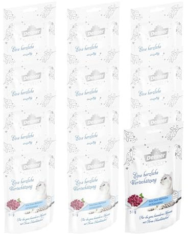 Dehner Premium Lovely Katzenfutter, Nassfutter getreidefrei / zuckerfrei, für ausgewachsene Katzen, Ente / Katzenminze, 12 x 50 g Beutel (600 g)