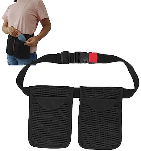 Fyearfly Mastektomie Drainagebeutel, Mastektomie Drain Halter Unterdruck Fixierung tragbar Verstellbarer Taillengürtel 2 Taschen Brustdrainagebeutel für die Unterstützung nach der Mastektomie