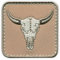 American Bison (Büffel) Totenkopf – zum Aufbügeln auf der Rückseite – bestickter Aufnäher/Abzeichen/Emblem
