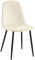 CLP Esszimmerstuhl Giverny gepolstert Samt, Stoffstuhl mit Ziernähten und Bodenschonern, Sessel belastbar bis 150 kg, Farbe:Creme, Material:Samt