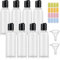 8pcs Travel Bottles,Travel Bottles for Toiletries 100ml,Resuseable Plastic Travel Size Bottles Empty Refillable,Clear Container Travel with 2 Funnels and Colorful Labels for Shampoo Lotions Cosmetics