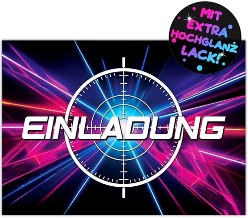 12x Lasertag EINLADUNGSKARTEN KINDERGEBURTSTAG Junge Mädchen - die Laser-Tag PARTY Karten sind die Lasertag EINLADUNG für Jungen Mädchen Kinder GEBURTSTAG Gamer KINDERPARTY Gaming LASERTAG-PARTY