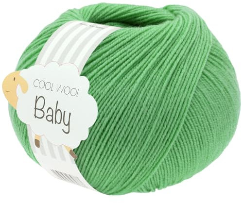 LANA GROSSA Cool Wool Baby | 100% Schurwolle Merino, filzfrei | Handstrickgarn aus 100% Schurwolle (Merino) | 50g Wolle zum Stricken & Häkeln | 220m Garn FB 325