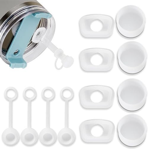 Nayyana 12 Piezas Accesorios para Stanley Cup 2.0 - Cubierta de Pajita de Silicona para Taza Térmica 40/30 oz - Resistente al Polvo y a Prueba de Fugas