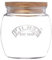 Kilner Universal Jar Wooden Lid 0.85 Litre Glass Food Container With Silicone Seals Kitchen Pantry Storage For Dry Food Like Grains, Pasta And Cereals