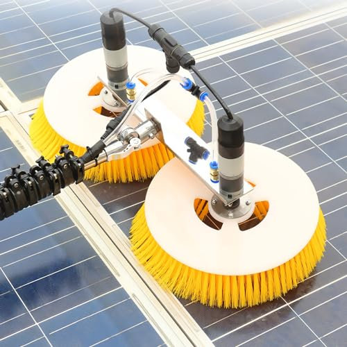 CHHMAELOVE Multifunktionale Telescopic Washing Brush, pv anlage Reinigung Set, 70 cm doppelt rotierender Bürstenkopf, Solar-Photovoltaik-Panel-Reinigungsmaschine,7M