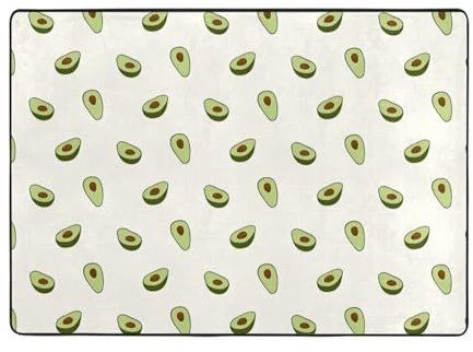 UPIKIT Niedliche Avocado-Waschlappen, saugfähig, rutschfest, 203 x 148 cm, für Wohnzimmer, Schlafzimmer, Yogamatte, Krabbelmatte