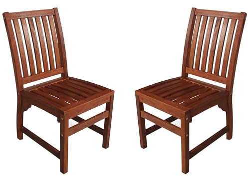 BrackenStyle Devon Gartenstuhl aus Holz, Braun, Hartholz, Esszimmerstuhl, für den Außenbereich, 2 Stück