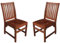 BrackenStyle Devon Wooden Garden Side Chairs - Brown Hardwood Dining Chair Outdoor Use (Set of 2)