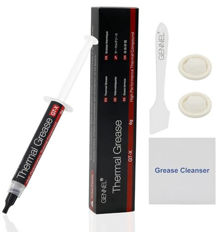 GENNEL GT-X Thermal Paste, CPU Thermal Compound 6g, Carbon Based High Performance, Heat Sink Compound paste, Non Conductive Thermal Grease for CPU/PS4/PS5/PC/GPU Coolers