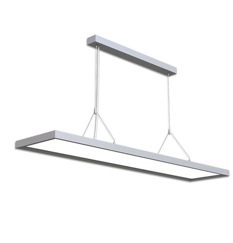 INNOVATE Office Pro Pendelleuchte UP & Down Silber, LED Pendellampe Büro, Hängelampe höhenverstellbar, LED-Hängeleuchte, Tageslichtlampe, Arbeitszimmerleuchte, Hängepaneel, 6000K, 4000Lm