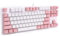 Gaming Keyboard, Mechanical Keyboard, USB Wired Keyboard, 87 Keys, Mixed Light Backlight, Mixed Light Computer Keyboard for Desktop Laptop (White and Pink)