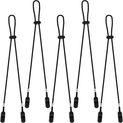 Tyqour 5 Stück Verstellbare Hutbandclips Winddichte Hutband Hut Clips Kinnriemen Anti-Wind Hut Kinnkordel Kinnband Hutschnur zum Laufen Outdoor Golfen Camping Wandern Bootfahren