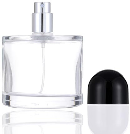 Enslz Flacon pulvérisateur cosmétique rechargeable en verre avec atomiseur de pulvérisation (noir, 100 ml)
