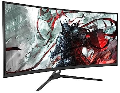 Asc 34 Curved Ultra-Thin Bezel Gaming Monitor – WQHD VA 3440 * 1440, 21:9 Ratio, 165Hz (DP) 144Hz (HDMI), 1ms MPRT, 2 x HDMI, 2 x DP, Low Blue Light Mode, VESA Mountable, Built in Speakers.