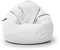 Nadimaideal Sitzsack Tropfenform Kastanie | Bodenkissen für Kinder & Erwachsene | Indoor & Outdoor | Gaming Sitzsack - Sitzkissen - Beanbag | Füllung EPS Perlen (Weiß, XXL-Durchmesser 88 cm)