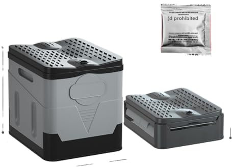 Portable Car Toilet, Portable Deodorizer, Curing Agent for Toilet, Foldable Toilet for Emergency, Camping, Self-Driving (Black Grey + Curing Agent)