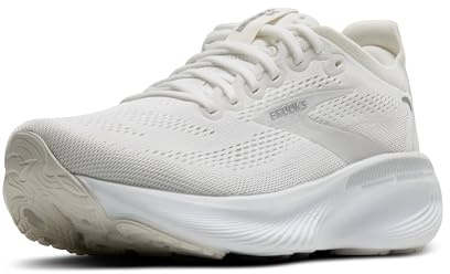 Brooks Women's Adrenaline Gts 25 Sneaker, White/White/Silver, 6 Medium