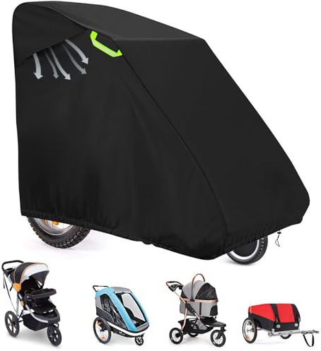 Faltbare Garage für Fahrradanhänger,universale Abdeckung für Fahrradanhänger,Hundeanhänger und Laderanhänger,aus 600D PVC-Oxfordstoff–reißfest Wasserdicht UV Wetterfest Winterfest Schnee Staubdicht