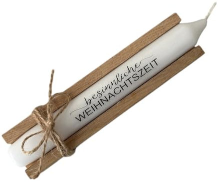 AWASG Adventskerze mit Spruch - Kerze Weihnachten - Geschenkkerze Weihnachtskerze Adventszeit - Stabkerze mit Kerzentattoo Besinnliche Weihnachtszeit
