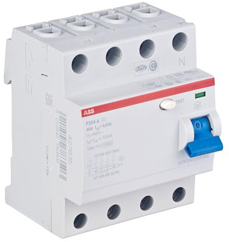 ABB F204A-40/0,03 Fehlerstrom-Schutzschalter System pro M compact® Drehstrom (3P+N), Typ A bis 40A, Auslösestrom max. 30mA