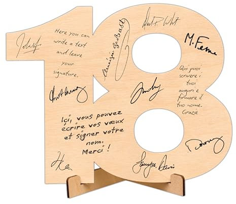 CUBIBOO 18 Decorazioni Numeri in Legno Supporto - Bomboniere 18 Anni Ragazzo - Decorazioni 18 Anni Ragazza