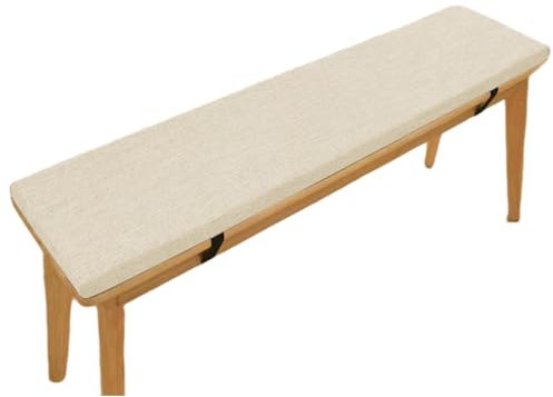 Galette de banc d'extérieur antidérapante en éponge de 5 cm d'épaisseur Blanc 140 x 35 cm