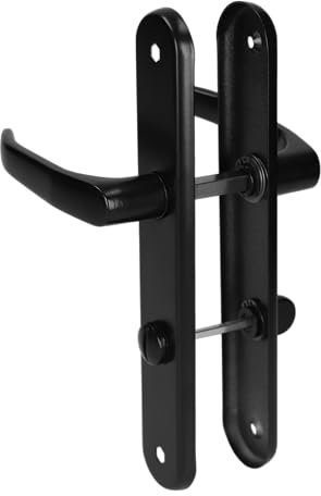 MonJar Poignée de porte longue plaque gauche droite 72 mm (salle de bain WC noir)