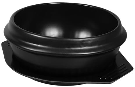 MOTHNUR Korean Dolsot Stone Bowl Tray 1500ml Ceramic Soup and Stew Pot for Gas Stove Cooking Traditional Korean Bibimbap and Steamed Egg Kitchen Cookware
