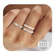 Aidenn 3 Stück Ring Silber 925 Damen Ringe Frauen Cubic Zirkonia Verlobungsring Damen Verstellbare Statement Ring Damen Stapelbare Daumenring Fingerring Set Schmuck