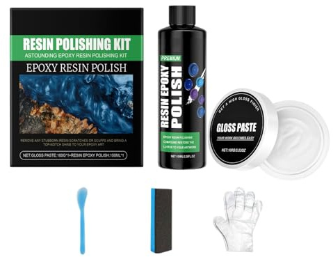 Epoxidharz Polierset, Epoxidharz Poliermasse, Home Artwork Politur Kits, Kratzset Schleifen, speziell formuliert für Hochglanz-Finish (Schwarz)