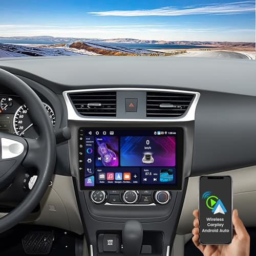 Hikity Autoradio Android 15 Doppio Din 4+64GB, Schermo Touch IPS 10 Pollici con CarPlay, Android Auto, Navigazione GPS, Mirror Link, Bluetooth, RDS e USB