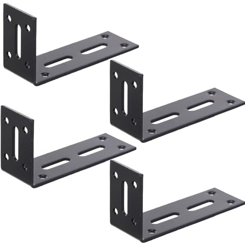 ORFOFE Équerres pour Fixation Meuble Suspendu et Étagères, Lot de 4, Angle Droit 90°, Support Étagère Robuste pour Assemblage et Renfort d'Angle