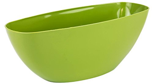 Cache-pot vert en plastique Coubi ovale 36 cm, avec fond surélevé