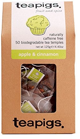 teapigs Apple and Cinnamon Tea Bags - Herbal Blend with Real Apple Pieces & Cinnamon - Naturally Caffeine-Free - Great Taste Award Winner - 50 Eco-Friendly Biodegradable Tea Temples (1 Pack)