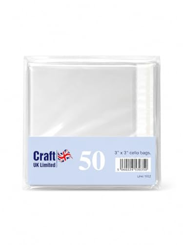 Craft UK 1022-50 3 x 3 Cello Bags