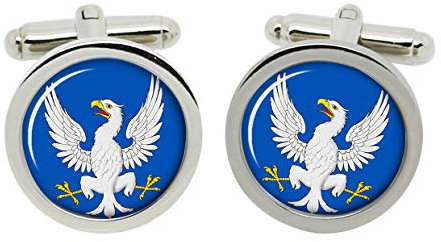 Gift Shop Heraldisch Adler Manschettenknöpfe in Chrom Kiste