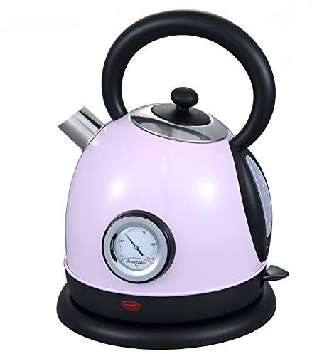XAOBNIU Cooks Professional Cordless Stainless Steel Kettle, With Temperature Display, 1.8L Capacity, 360 Swivel Base, Dry Boil & Overheat Features For Home & Kitchen, 2200W (Color : Purple)