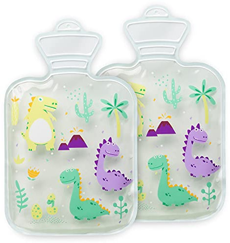 Navaris Kinder Kühlkissen Wärmekissen 2 teilig - 2x Dinosaurier Thermokissen warm und kalt - Gelkissen Kompresse Kühlpack - Gel Kühlpads