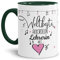 Berufe Tasse - Weltbeste Akkordeon Lehrerin - Geschenk für die weltbeste Musiklehrerin, Musikunterricht, Lehrerin - Keramik Innen & Henkel Dunkelgrün, 300 ml I Akkordeon