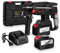 Martello perforatore/Martello demolitore, Martello Tassellatore a Batteria 3 Funzioni Martello perforatore/Martello demolitore, Martillo Electroneumatico, con Impugnatura Regolabile, 2 batterie
