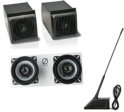 KIT AUTORADIO per PANDA 750 dal 1986-2003 2 CASSE NERE E ANTENNA RADIO STEREO WS3040 - KT60011N - ANT-400