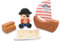 4x Edible Pirate Cake Toppers Set - Handmade Icing Fondant Pirate Ship Bag Map Birthday Baby Showers Cupcake Decor Supplies Comes with an Edible Glue